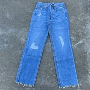NWOT Frank & Eileen The Monaghan Ripped Raw Hem Crop Straight Leg Mom Je…